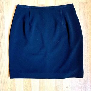 Vintage 1990s black lined suit skirt.
